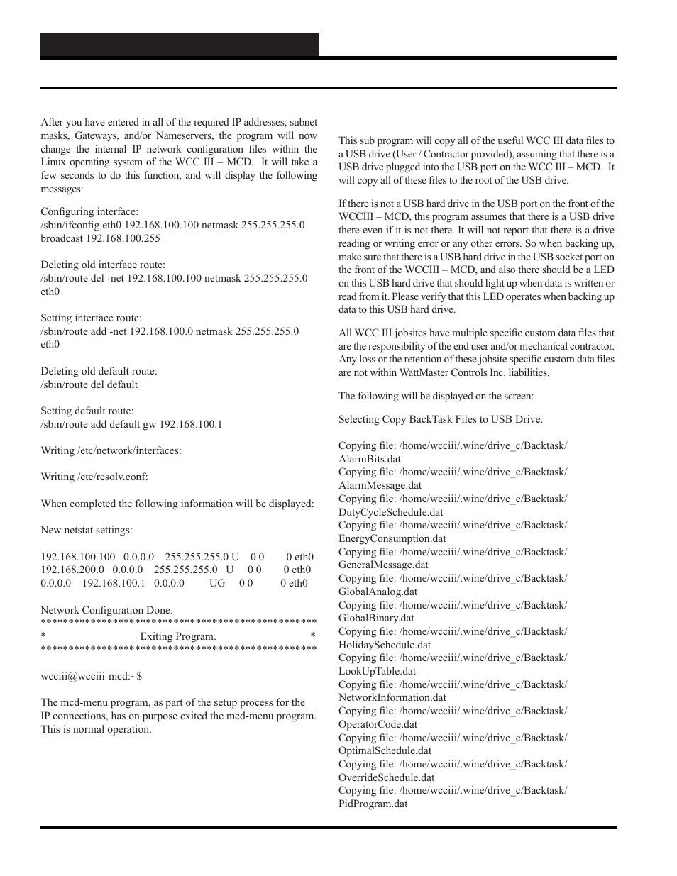 Initiating the system, Using the mcd-menu program | WattMaster WCC III part 3 User Manual | Page 22 / 44