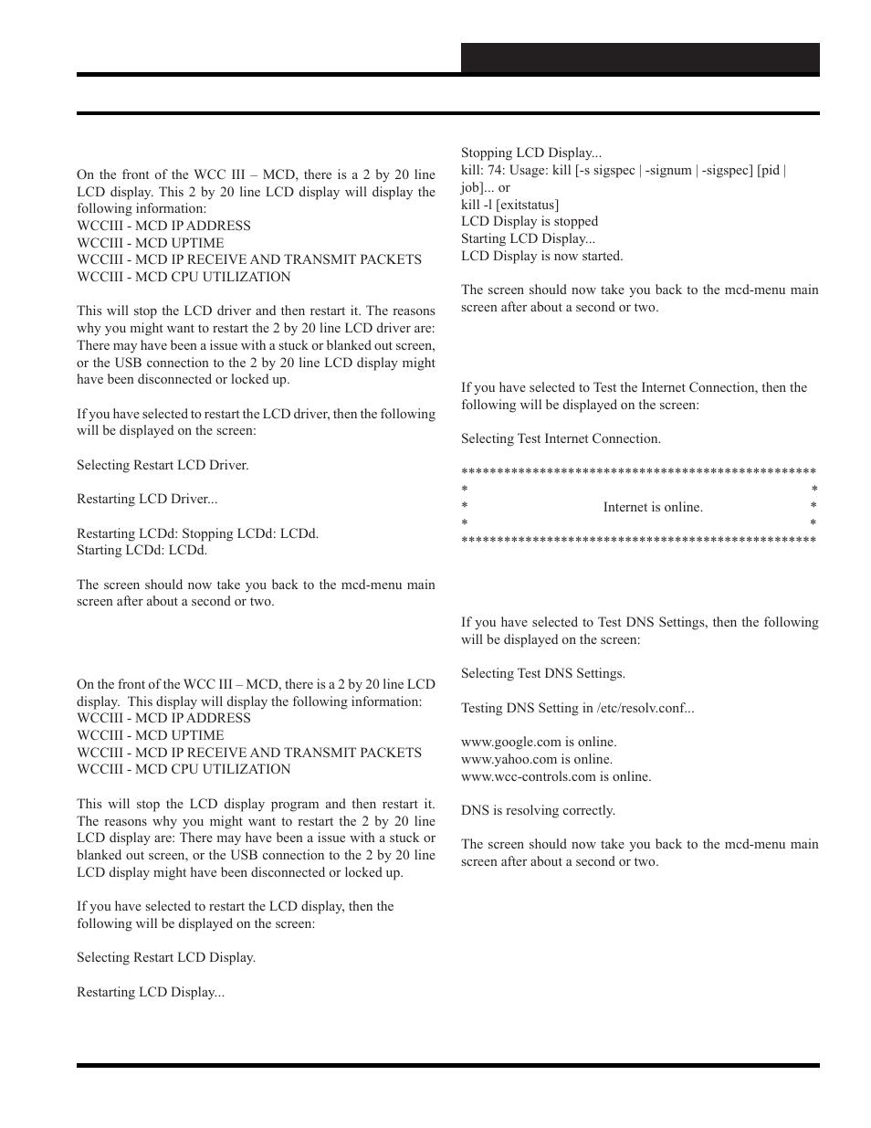 Initiating the system, Using the mcd-menu program | WattMaster WCC III part 3 User Manual | Page 25 / 44