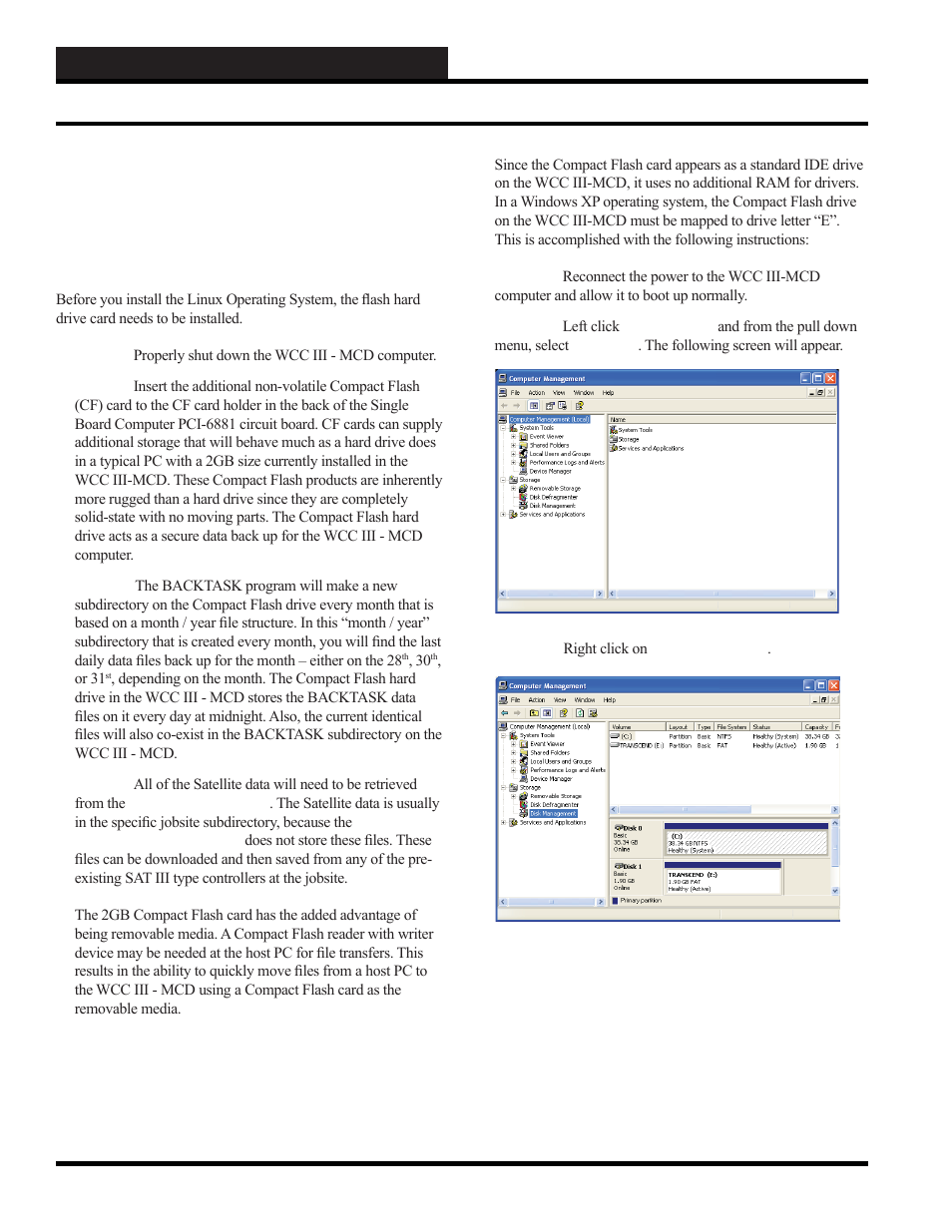 Initiating the system, Adding a flash hard drive card | WattMaster WCC III part 3 User Manual | Page 42 / 44