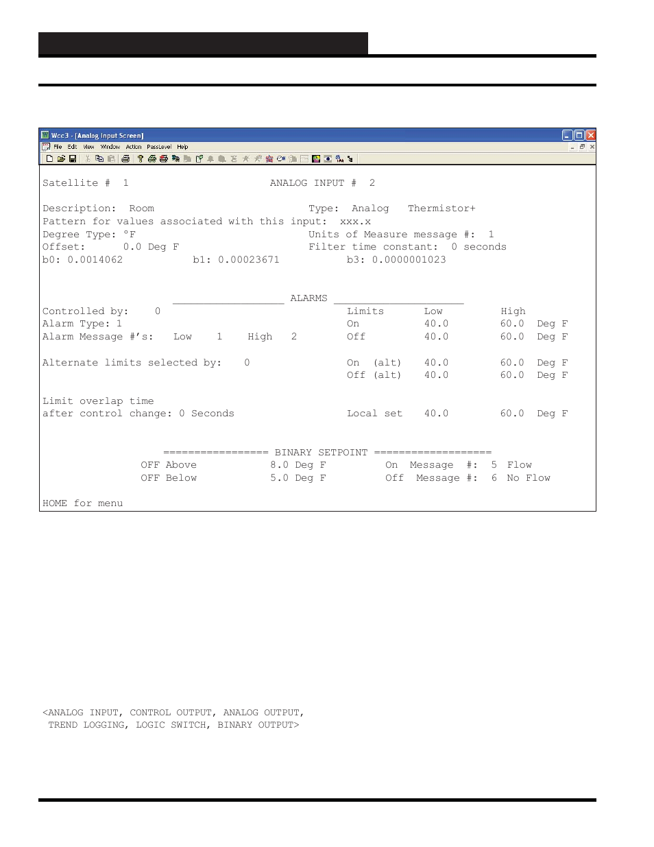 Wcc3.exe screen descriptions, Analog input thermistor+ screen | WattMaster WCC III part 4 User Manual | Page 48 / 198