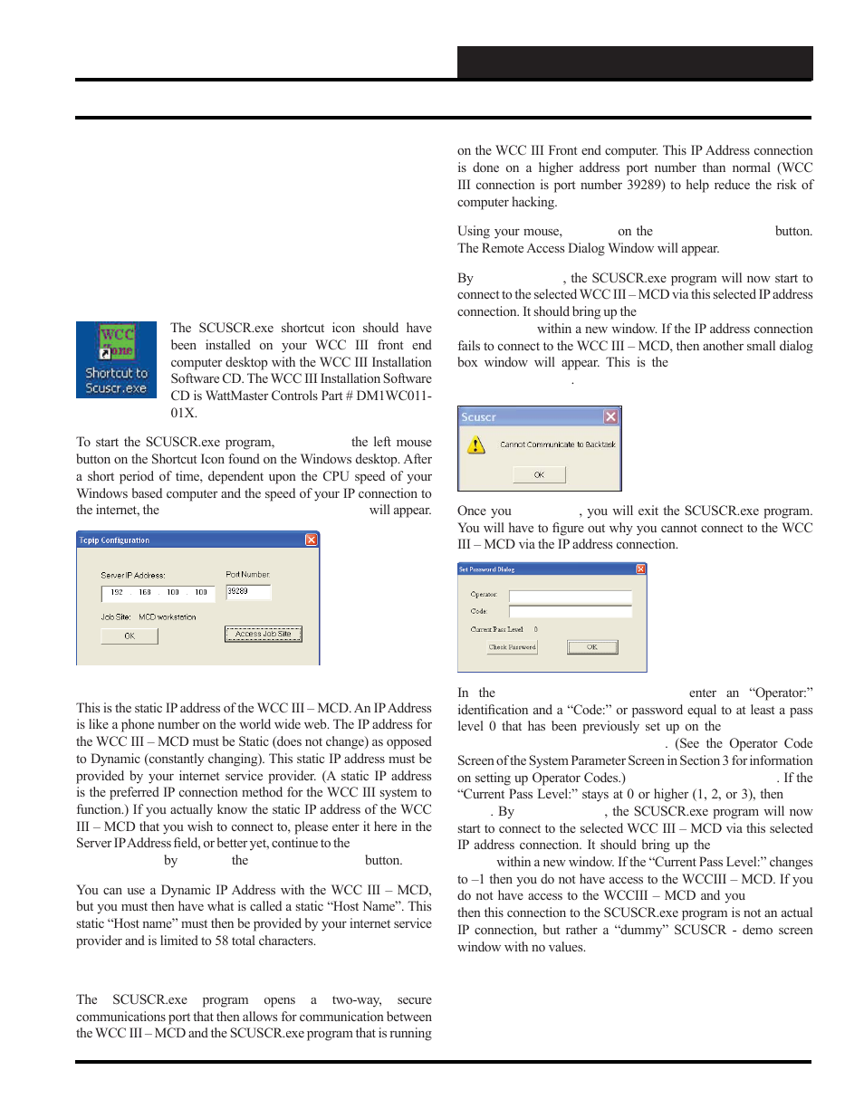 Scuscr.exe screens, Running the scuscr program | WattMaster WCC III part 5 User Manual | Page 3 / 72
