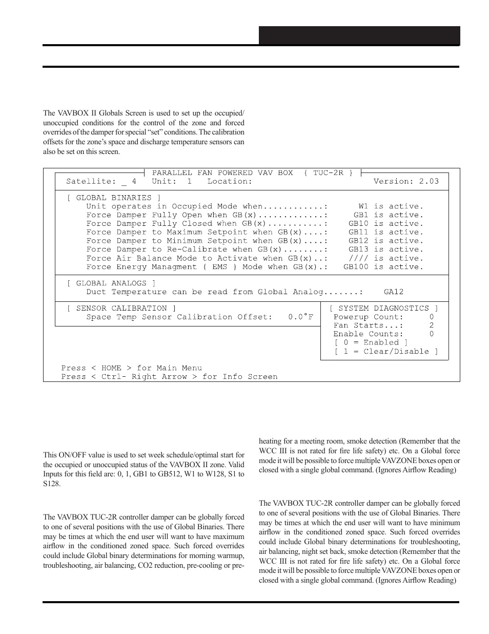Scuscr.exe screens, Vavbox ii globals screen | WattMaster WCC III part 5 User Manual | Page 57 / 72