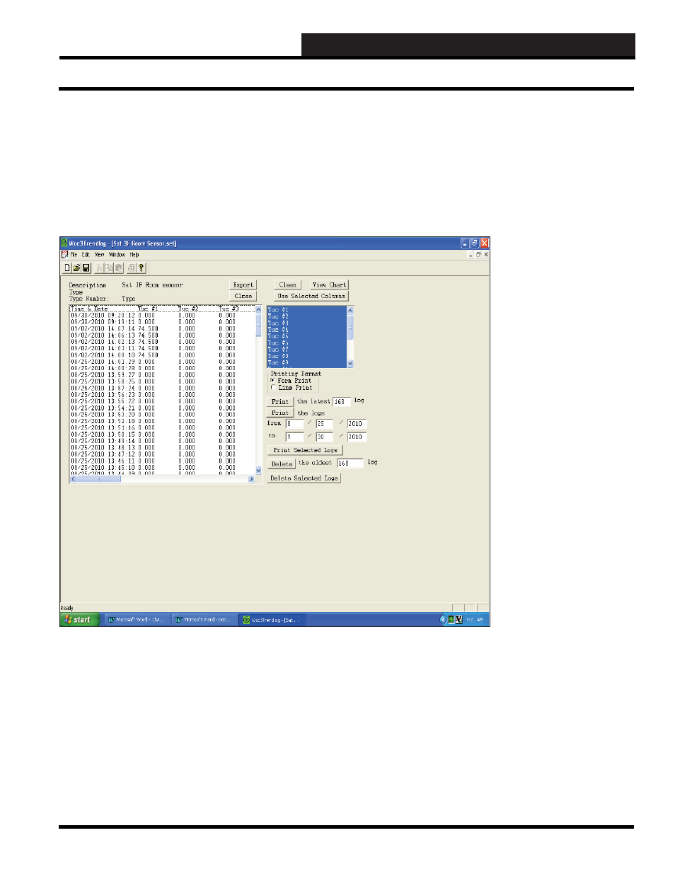 Trendlog.exe program viewing trendlog data | WattMaster WCC III part 9 User Manual | Page 11 / 12