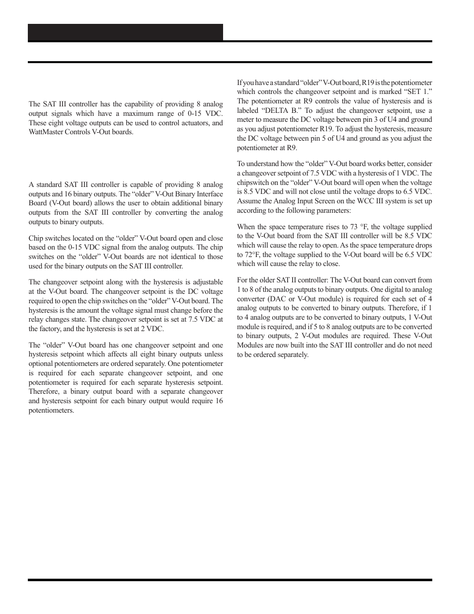 Wcc iii installation sat iii v-out, Sat iii v-out board | WattMaster WCC III part 12 User Manual | Page 36 / 88