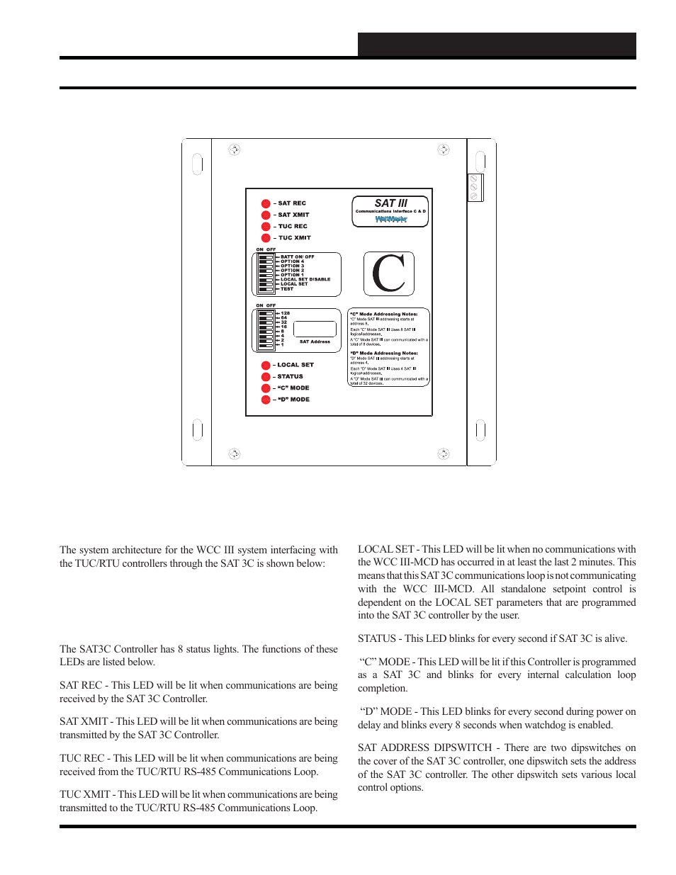 Wcc iii installation guide, Sat 3c – wcc iii interface to tuc/rtu controllers, Sat 3c controller | WattMaster WCC III part 12 User Manual | Page 51 / 88