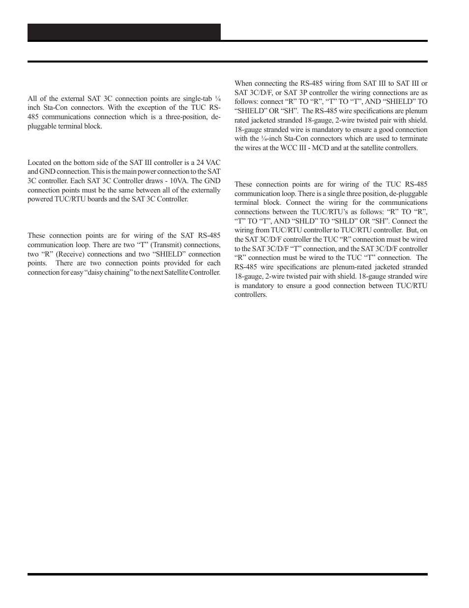 Wcc iii installation, Sat 3c controller | WattMaster WCC III part 12 User Manual | Page 52 / 88