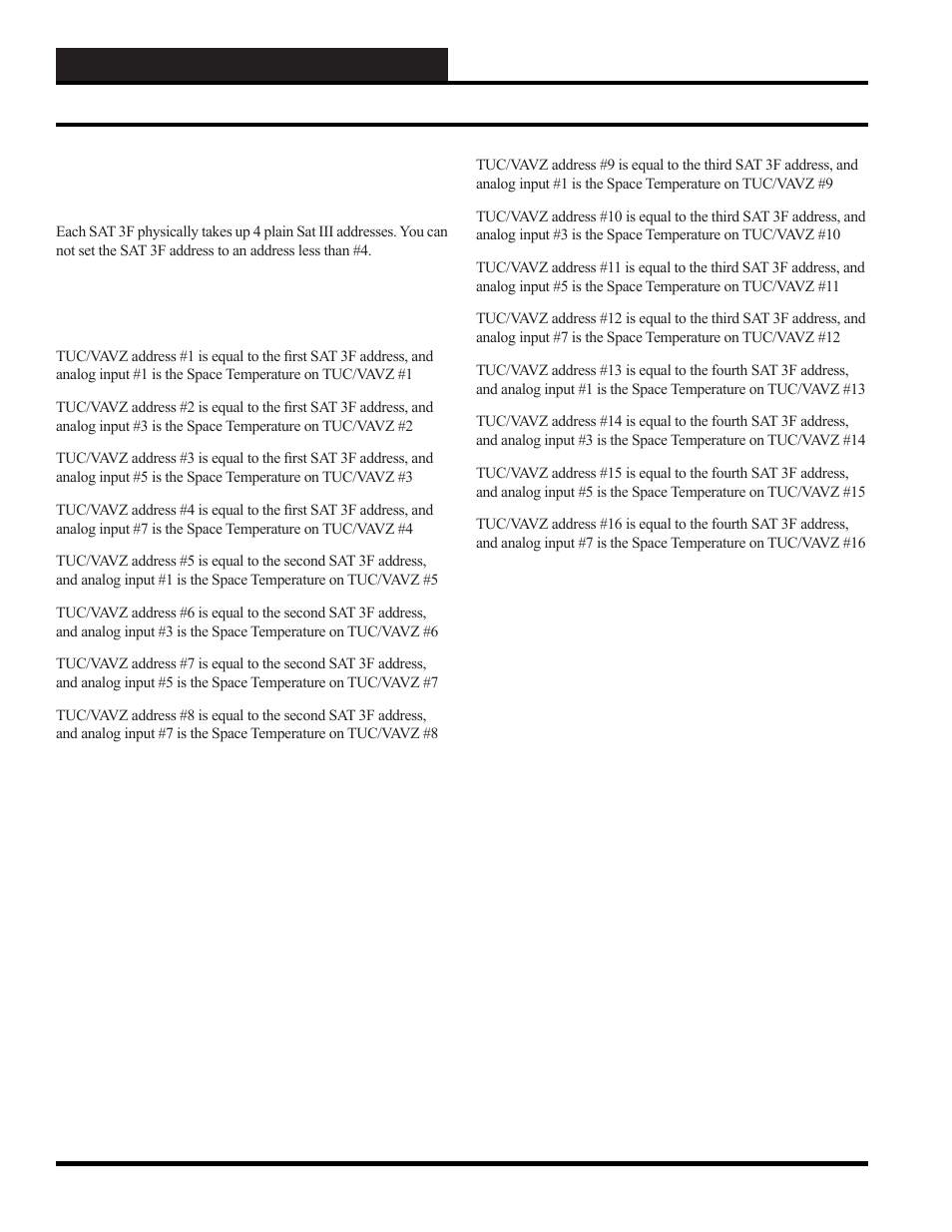 Vavz ii addressing to sat 3f controller | WattMaster WCC III part 12 User Manual | Page 68 / 88