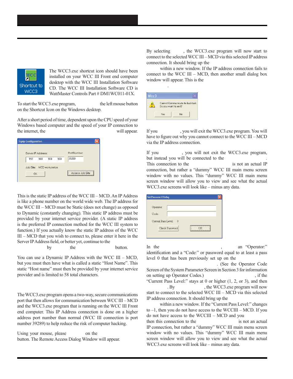 Running the wcc3 program | WattMaster WCC III part 12 User Manual | Page 72 / 88