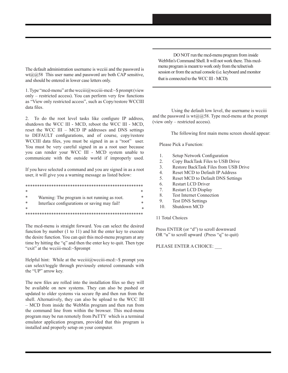 Wcc iii installation guide, Using the mcd-menu program | WattMaster WCC III part 12 User Manual | Page 81 / 88