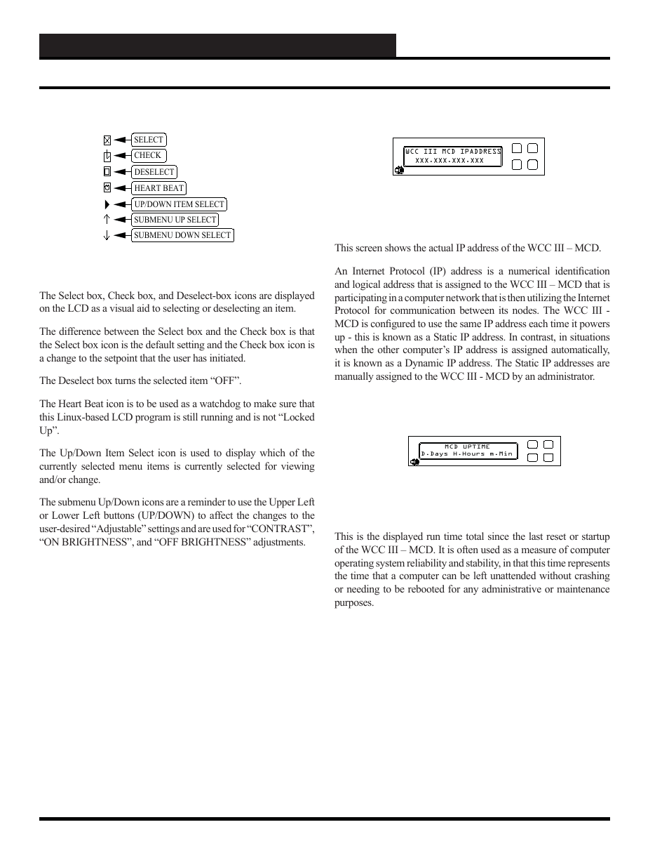 Wcc iii - mcd installation guide, Wcciii - mcd local 2 by 20 line display, Wcc iii technical guide 13a-8 | WattMaster WCC III part 13 User Manual | Page 10 / 28
