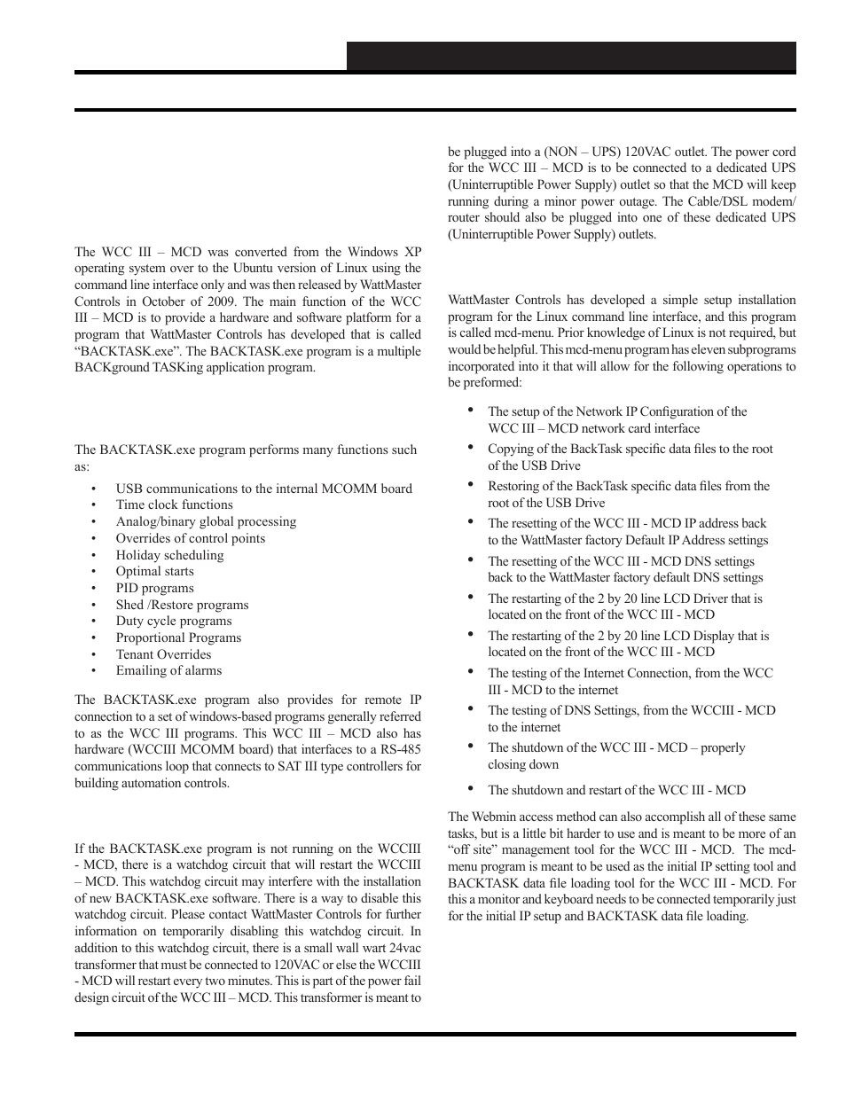 Wcc iii - mcd installation guide, The wcc iii - mcd | WattMaster WCC III part 13 User Manual | Page 17 / 28