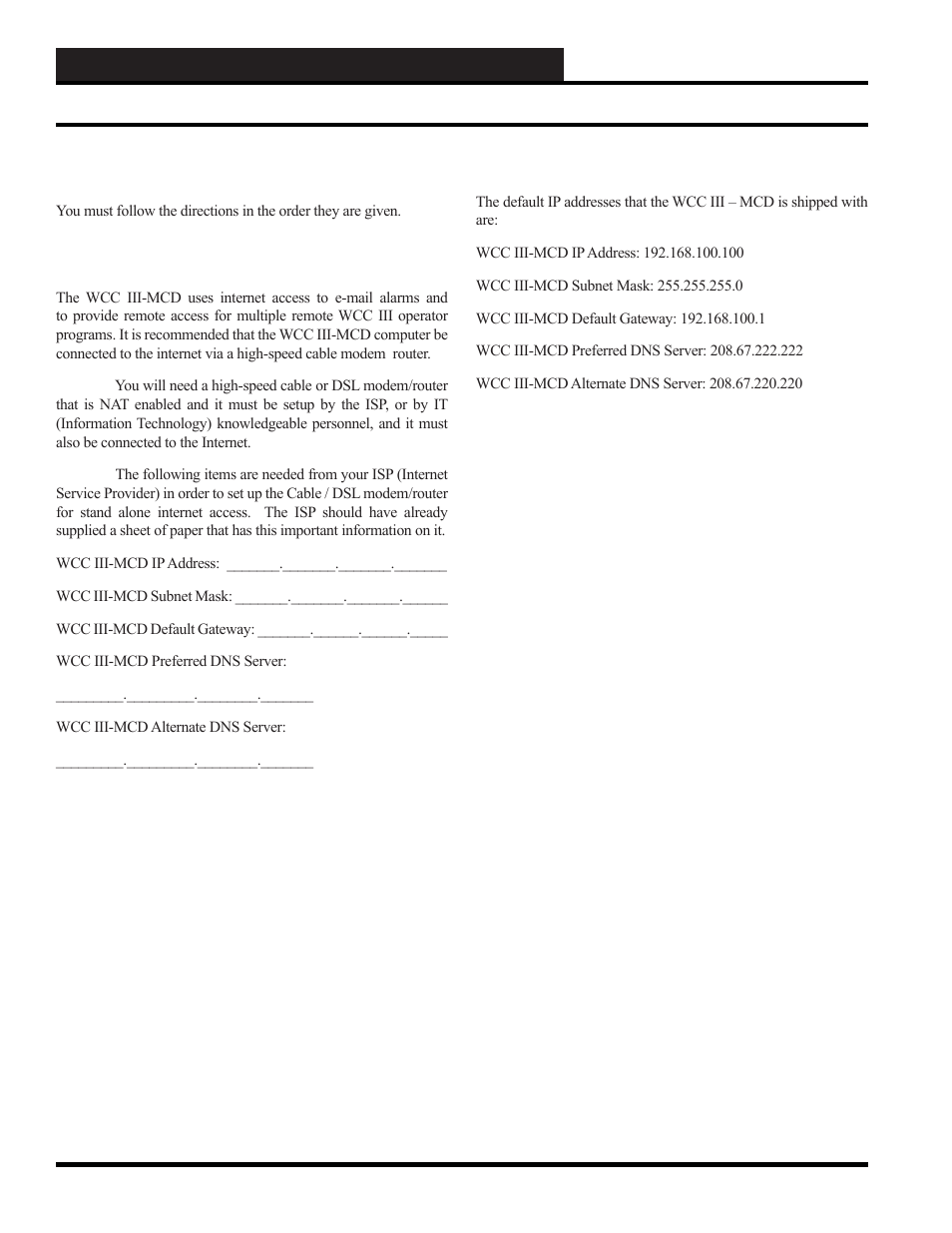 Wcc iii - mcd installation guide system setup, Wcc iii - mcd internet access | WattMaster WCC III part 13 User Manual | Page 8 / 28