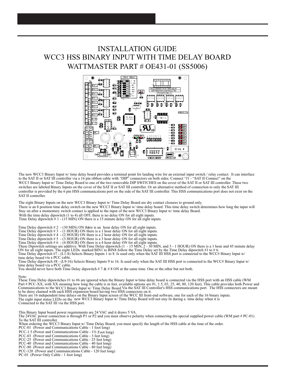 Sat iii binary input wiring | WattMaster WCC III part 15 User Manual | Page 24 / 30