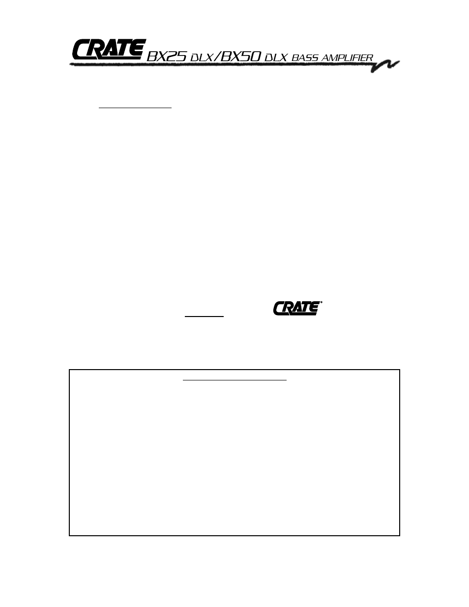 Bass amplifier | Crate Amplifiers BX50 DLX User Manual | Page 3 / 8