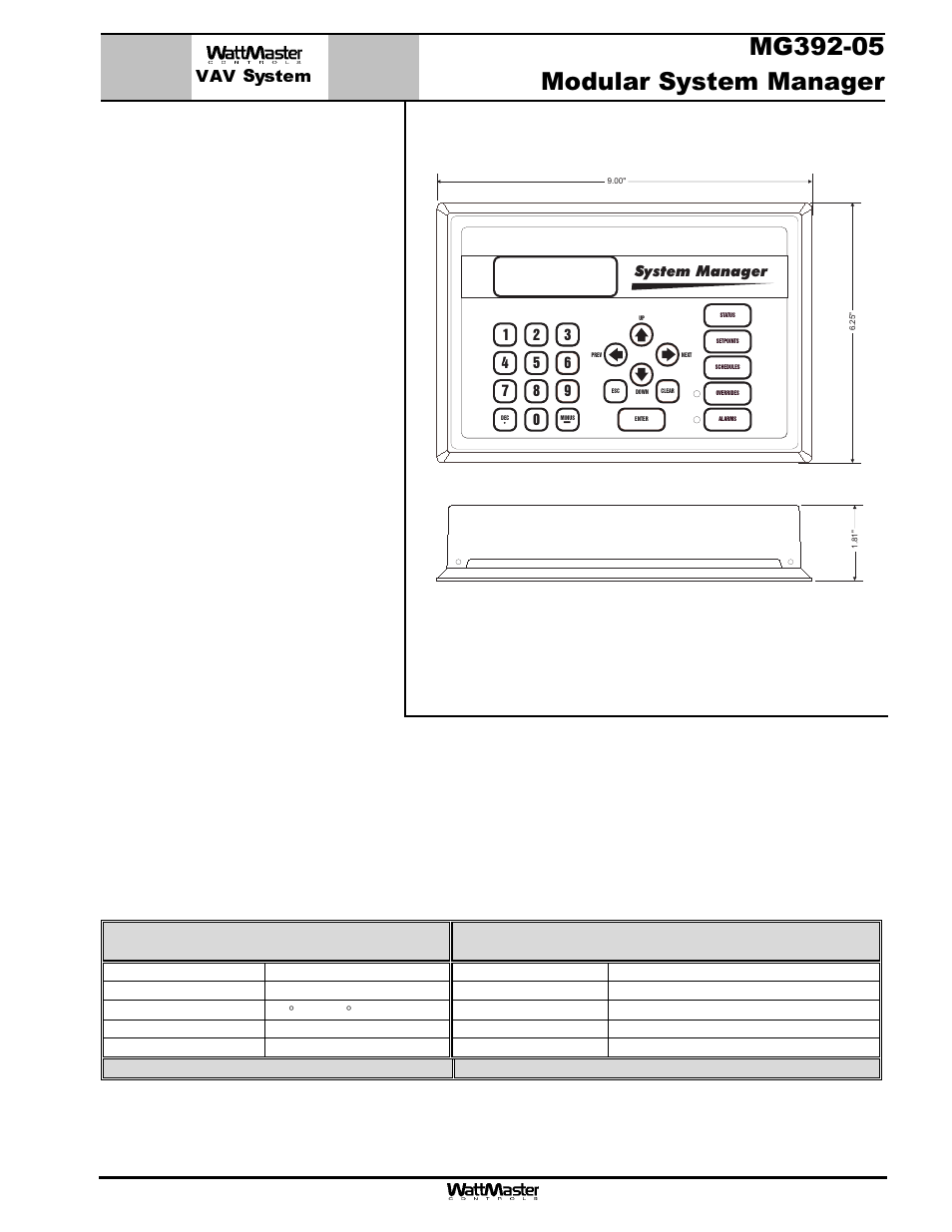Vav system, Description, Mounting | WattMaster MG331-21-VAVCAV User Manual | Page 11 / 45