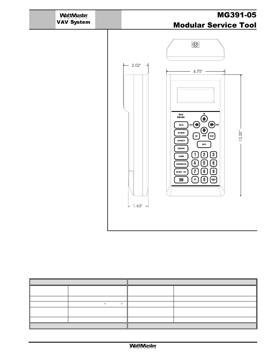 Vav system, Description | WattMaster MG331-21-VAVCAV User Manual | Page 12 / 45