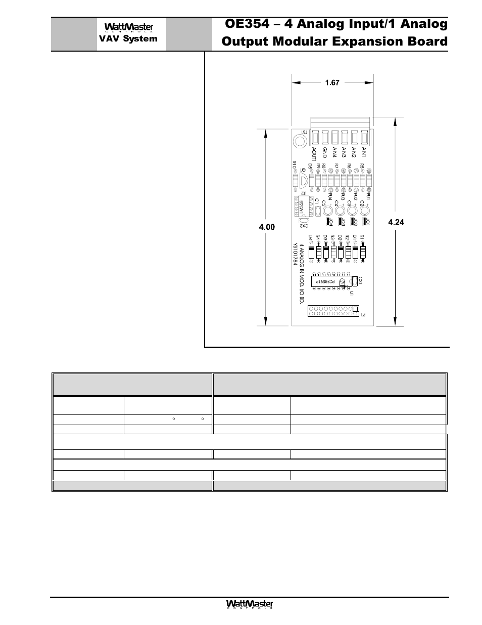 Vav system, Description | WattMaster MG331-21-VAVCAV User Manual | Page 6 / 45