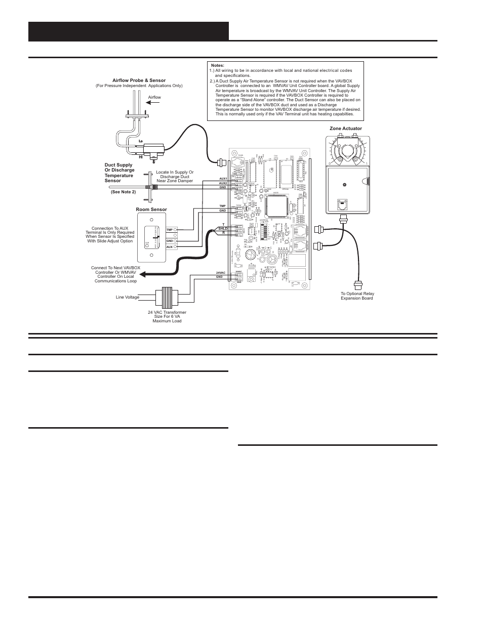 Controller installation & wiring, Controller inputs and outputs, Technical guide vavbox controller 6 | General, Controller mounting, Important wiring considerations, Figure 4: vavbox controller wiring, Airflow probe & sensor | WattMaster VAVBOX User Manual | Page 6 / 24