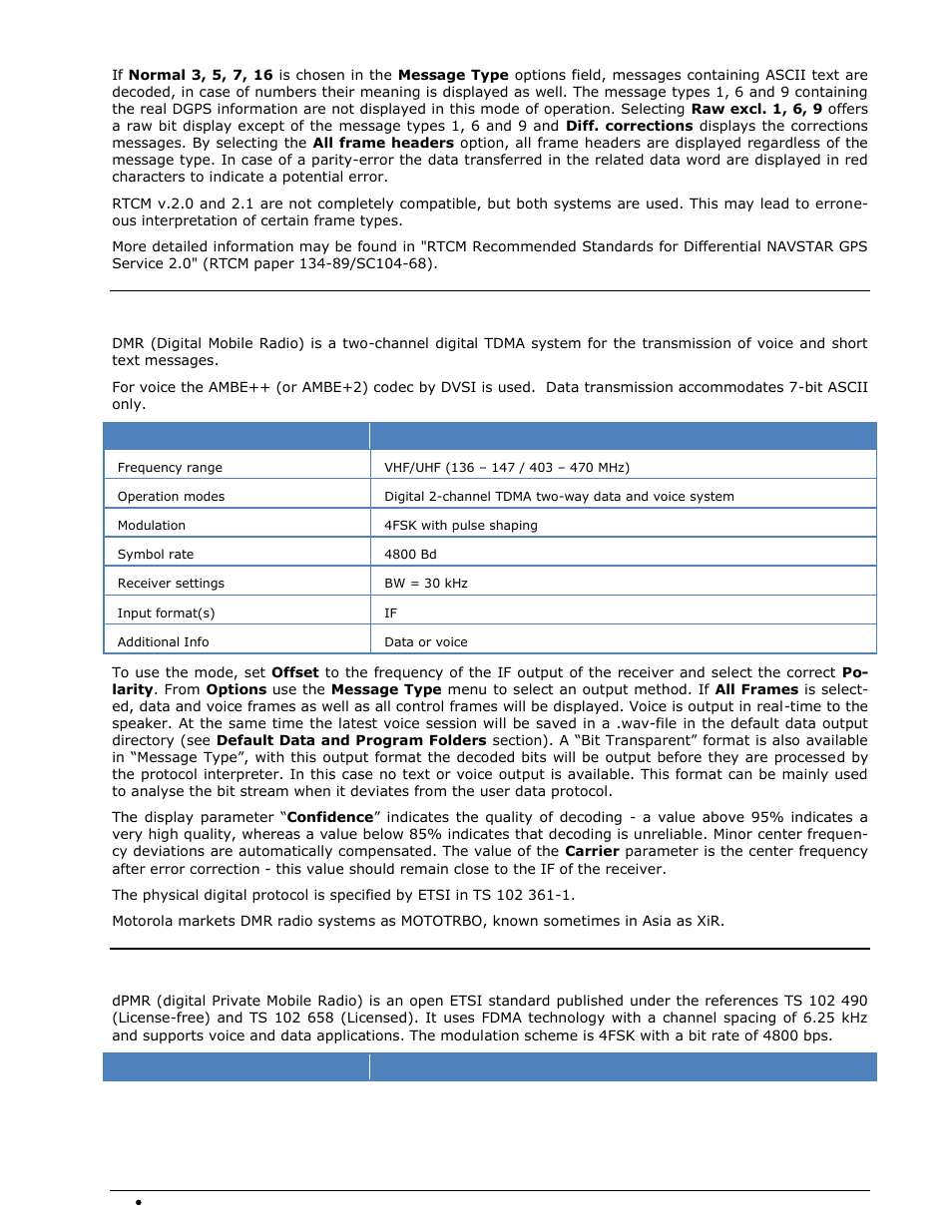 Dpmr | Wavecom W-SPECTRA (Automatic Monitoring System) V1.1.0 User Manual | Page 102 / 292