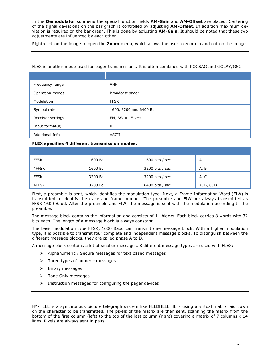 Flex, Fm-hell | Wavecom W-SPECTRA (Automatic Monitoring System) V1.1.0 User Manual | Page 113 / 292