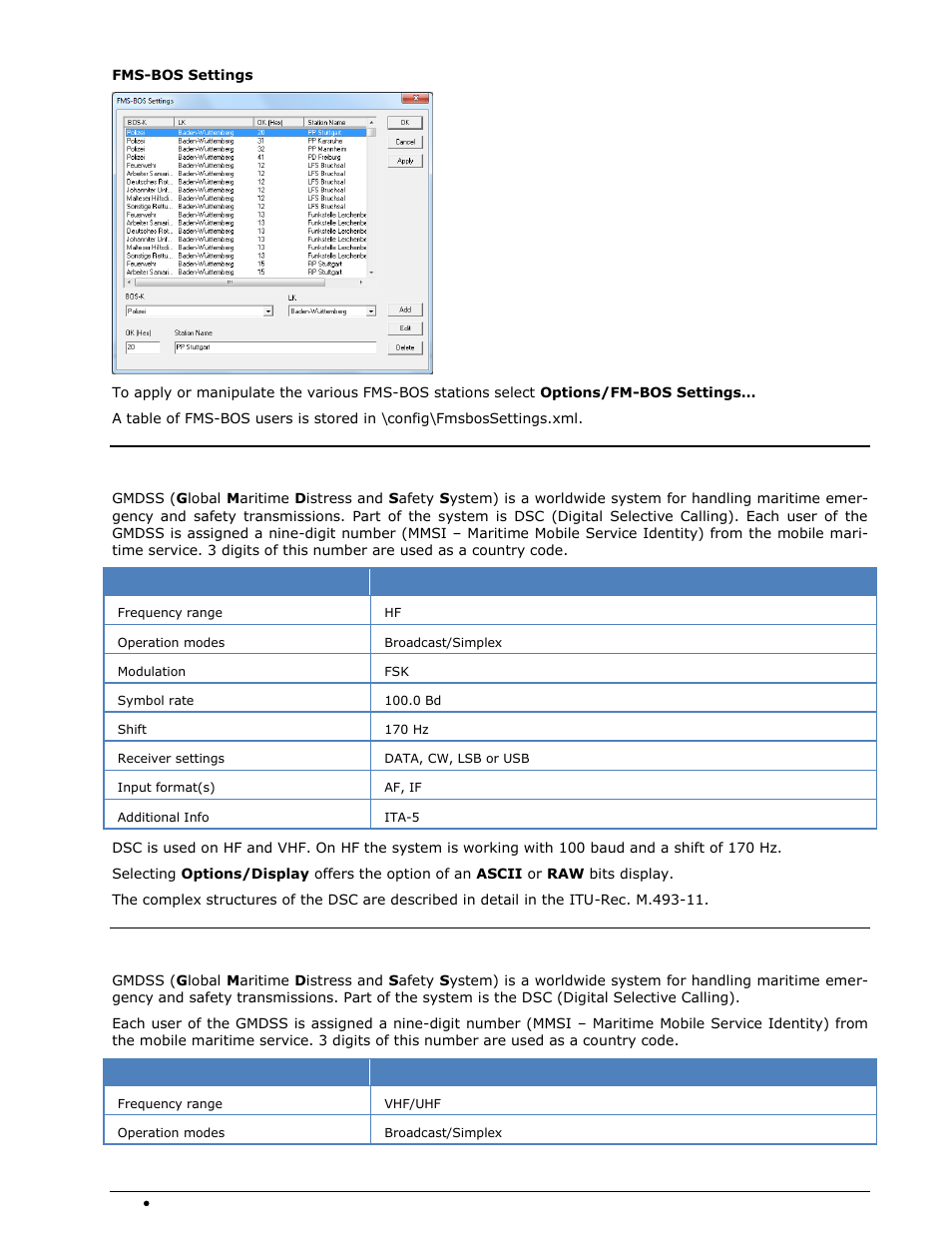 Gmdss/dsc-hf, Gmdss/dsc-vhf | Wavecom W-SPECTRA (Automatic Monitoring System) V1.1.0 User Manual | Page 116 / 292