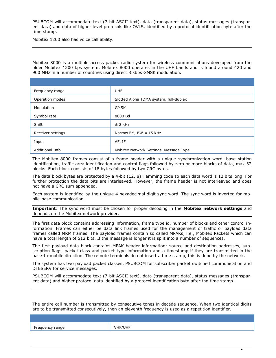 Mobitex-8000, Modat | Wavecom W-SPECTRA (Automatic Monitoring System) V1.1.0 User Manual | Page 139 / 292