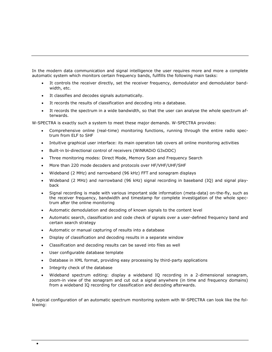 Introduction, W-spectra | Wavecom W-SPECTRA (Automatic Monitoring System) V1.1.0 User Manual | Page 14 / 292