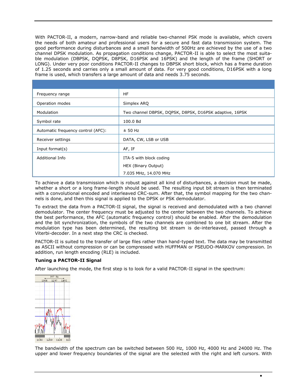 Pactor-ii | Wavecom W-SPECTRA (Automatic Monitoring System) V1.1.0 User Manual | Page 157 / 292