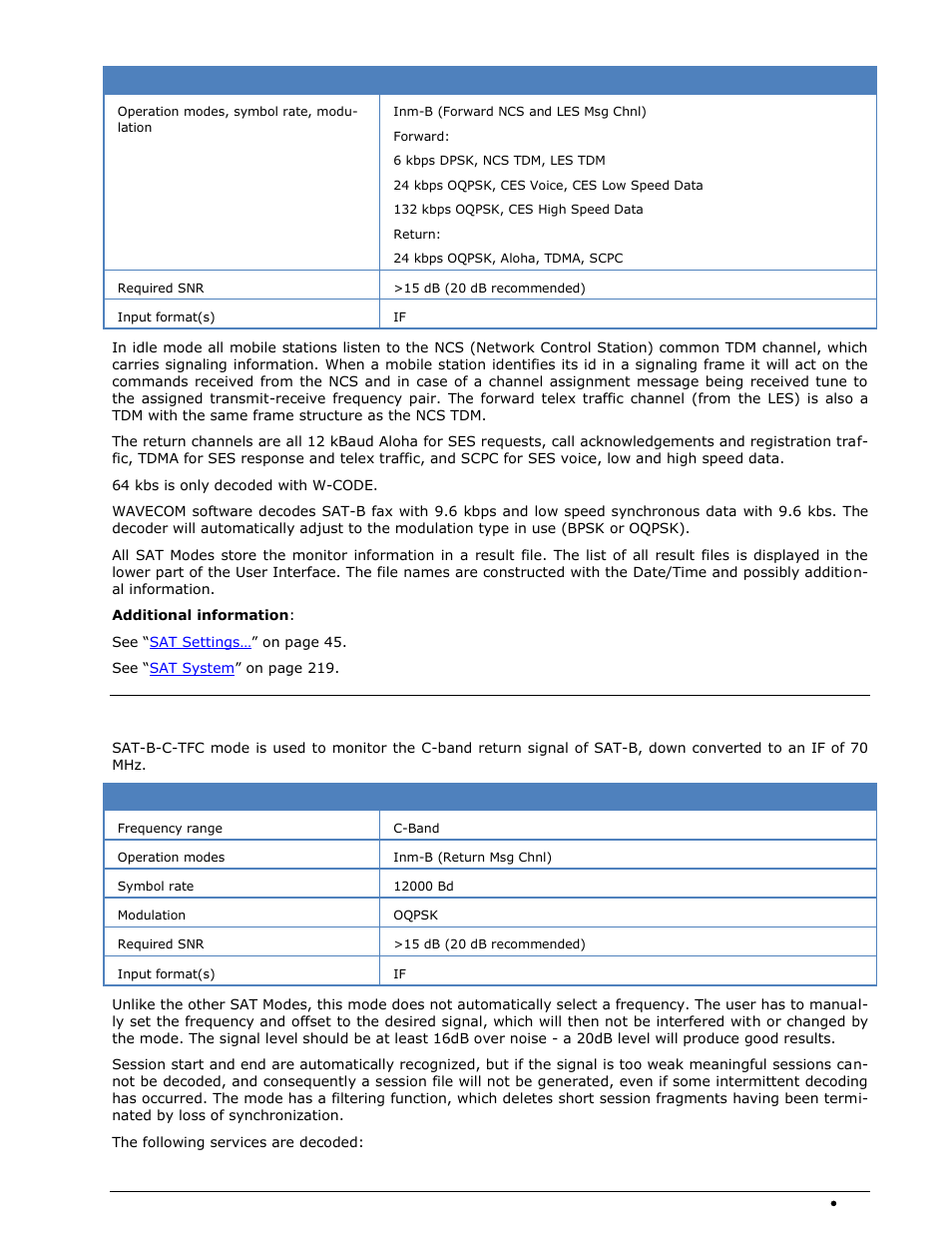 Sat-b-c-tfc | Wavecom W-SPECTRA (Automatic Monitoring System) V1.1.0 User Manual | Page 173 / 292