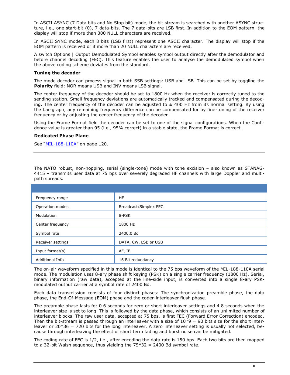 Stanag-4415 | Wavecom W-SPECTRA (Automatic Monitoring System) V1.1.0 User Manual | Page 189 / 292