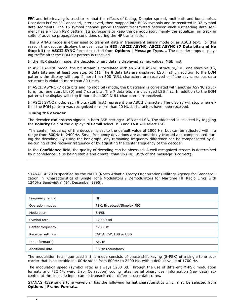 Stanag-4529 | Wavecom W-SPECTRA (Automatic Monitoring System) V1.1.0 User Manual | Page 192 / 292