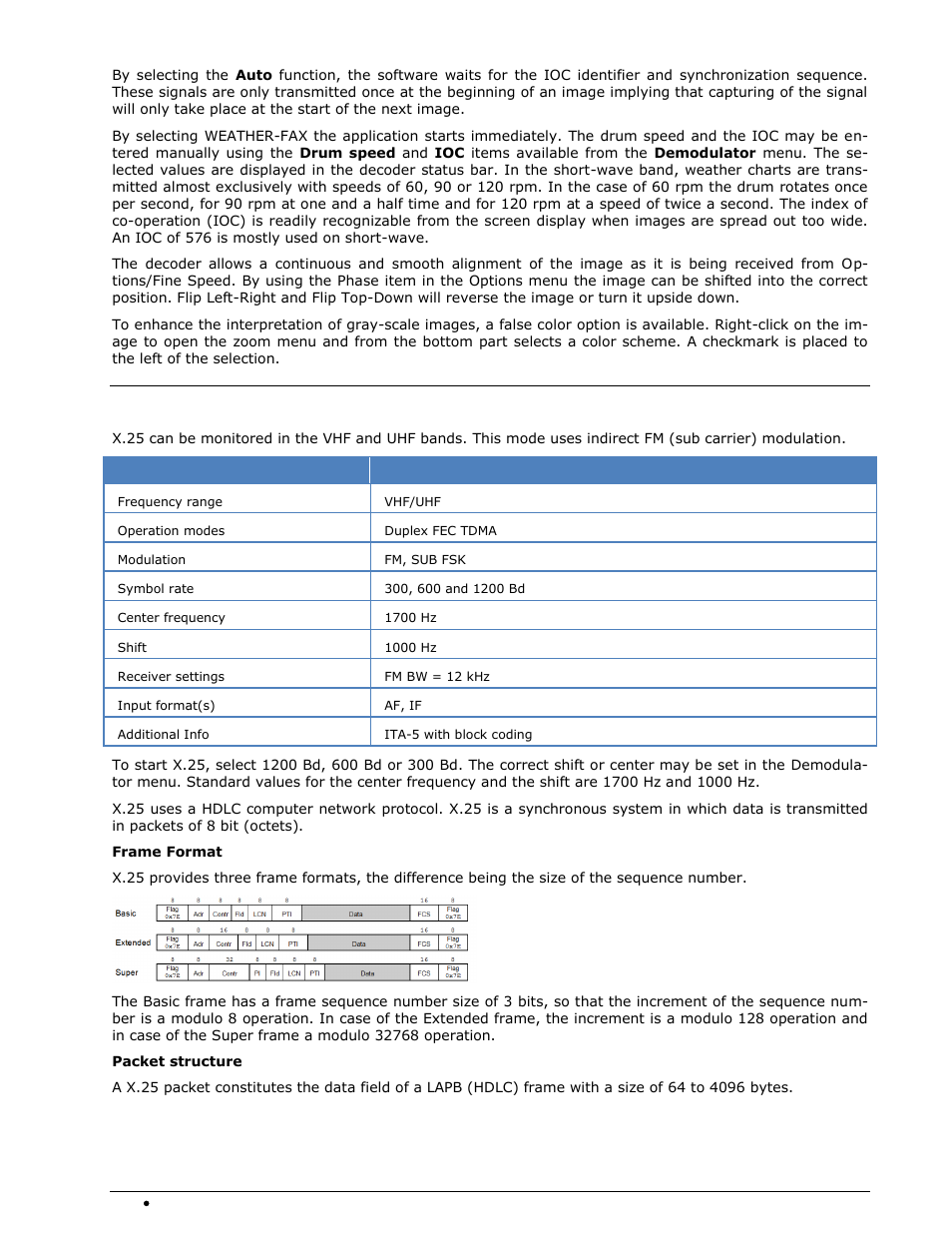 X.25 | Wavecom W-SPECTRA (Automatic Monitoring System) V1.1.0 User Manual | Page 204 / 292