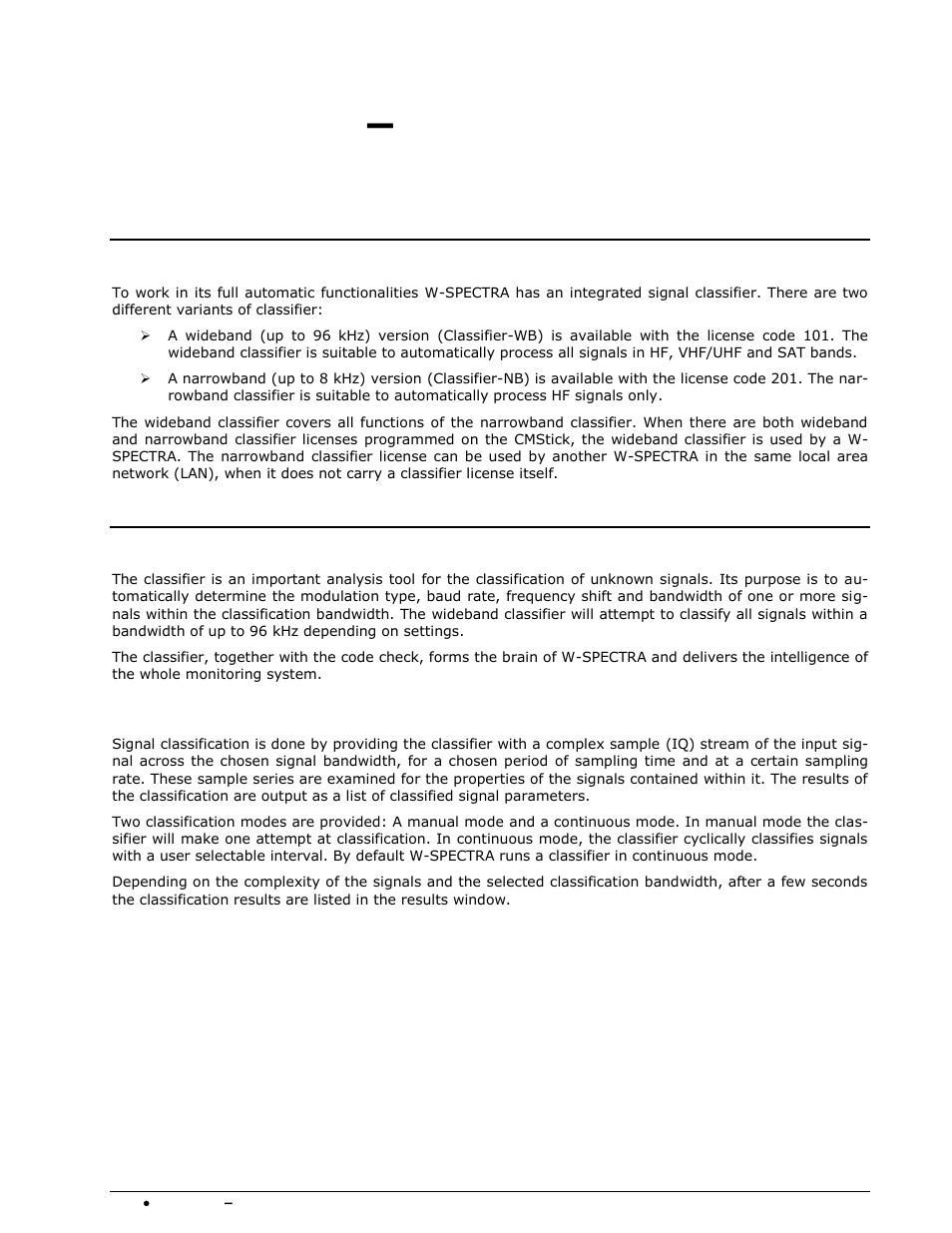 Classifier, The brain of w-spectra, Overview | How the classifier works, Classifier – the brain of w- spectra | Wavecom W-SPECTRA (Automatic Monitoring System) V1.1.0 User Manual | Page 210 / 292