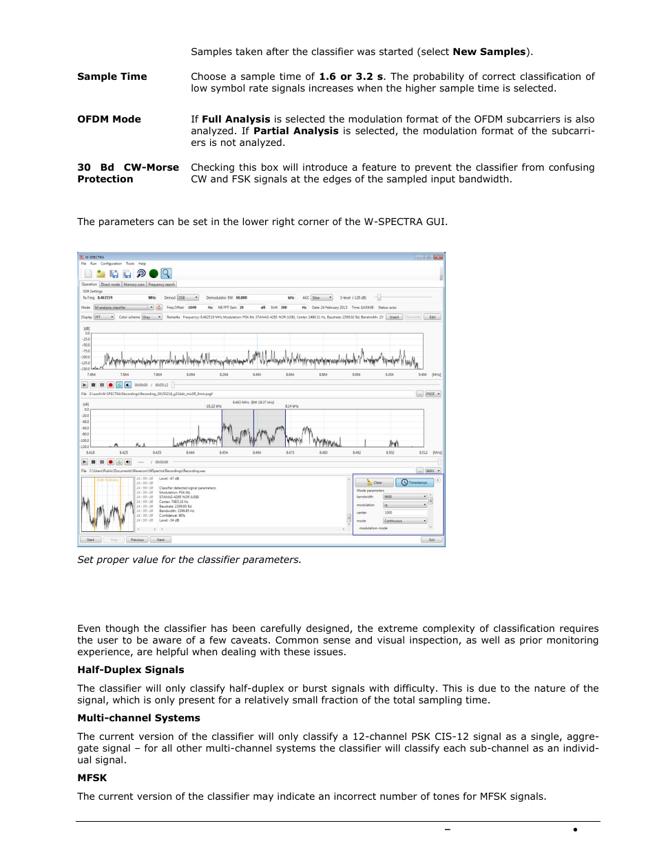 Caveats | Wavecom W-SPECTRA (Automatic Monitoring System) V1.1.0 User Manual | Page 213 / 292