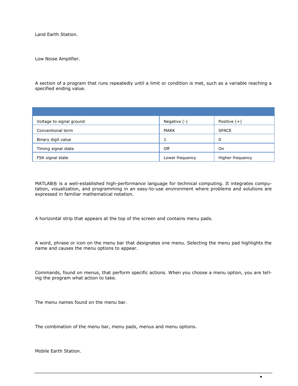 Loop, Mark, Matlab | Menu bar, Menu name, Menu options, Menu pads, Menu system | Wavecom W-SPECTRA (Automatic Monitoring System) V1.1.0 User Manual | Page 283 / 292