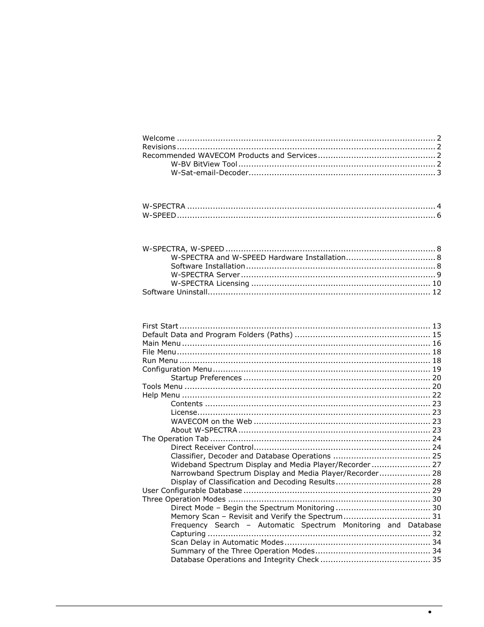 Wavecom W-SPECTRA (Automatic Monitoring System) V1.1.0 User Manual | Page 3 / 292