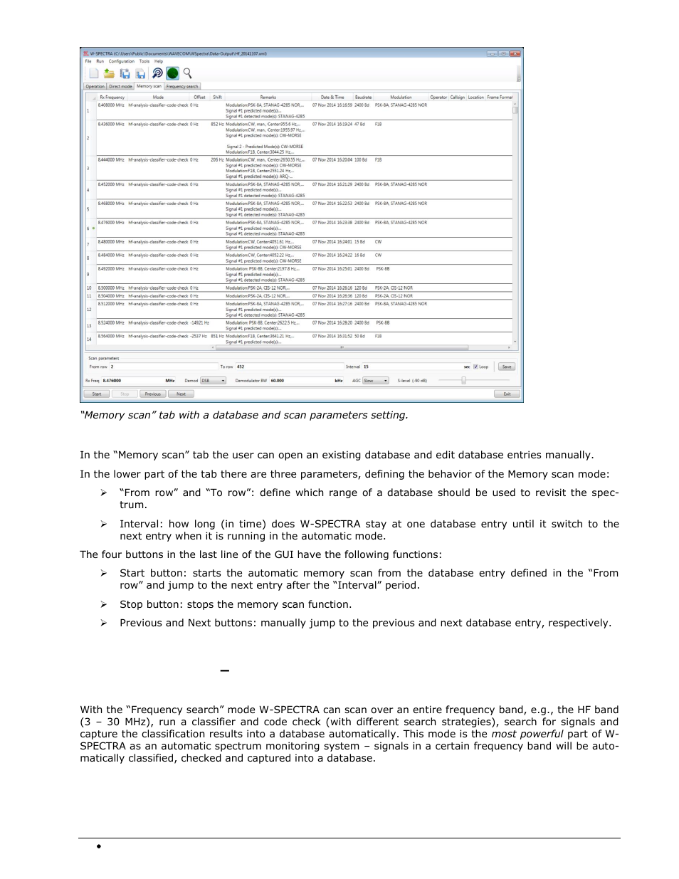 Wavecom W-SPECTRA (Automatic Monitoring System) V1.1.0 User Manual | Page 42 / 292