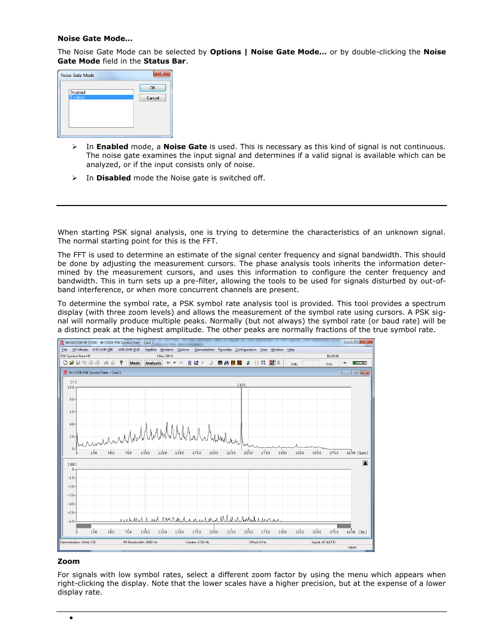 Psk symbol rate (hf, dir, sub and sat) | Wavecom W74PC V8.7.0 User Manual | Page 102 / 373