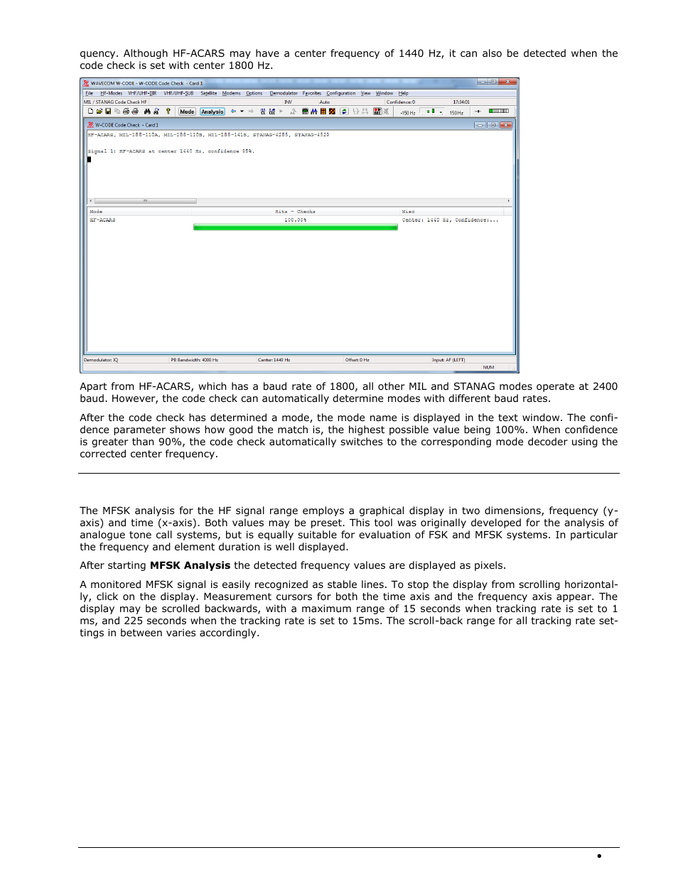 Mfsk analysis | Wavecom W74PC V8.7.0 User Manual | Page 107 / 373