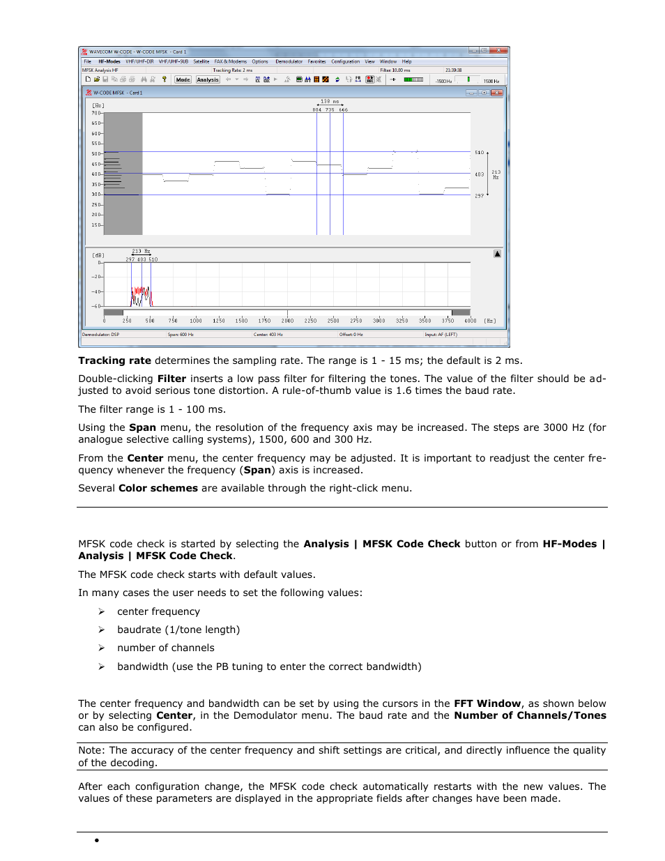 Mfsk code check hf | Wavecom W74PC V8.7.0 User Manual | Page 108 / 373