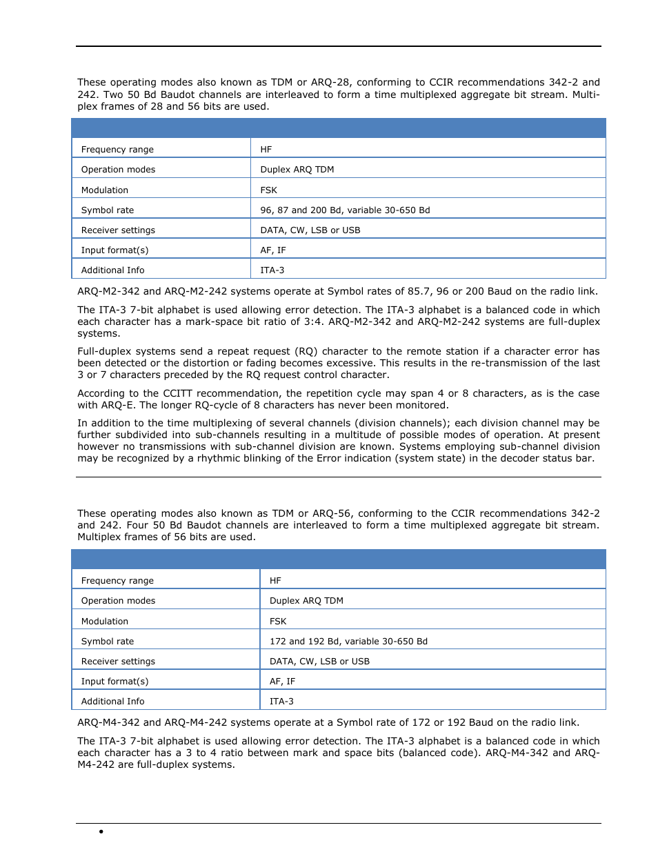 Arq-m2-342 and arq-m2-242, Arq-m4-342 and arq-m4-242 | Wavecom W74PC V8.7.0 User Manual | Page 136 / 373