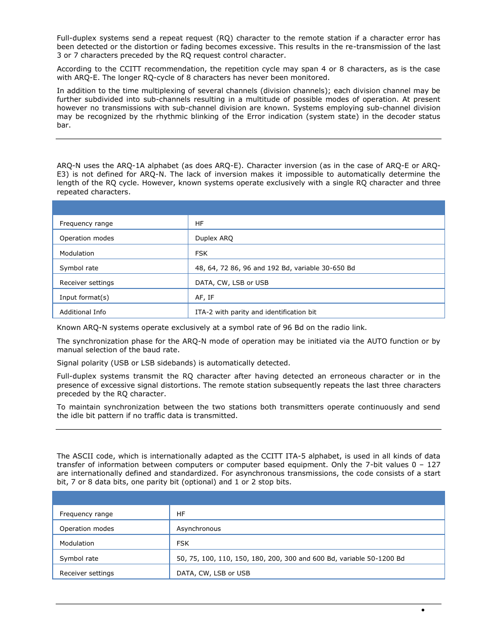 Arq-n, Ascii | Wavecom W74PC V8.7.0 User Manual | Page 137 / 373