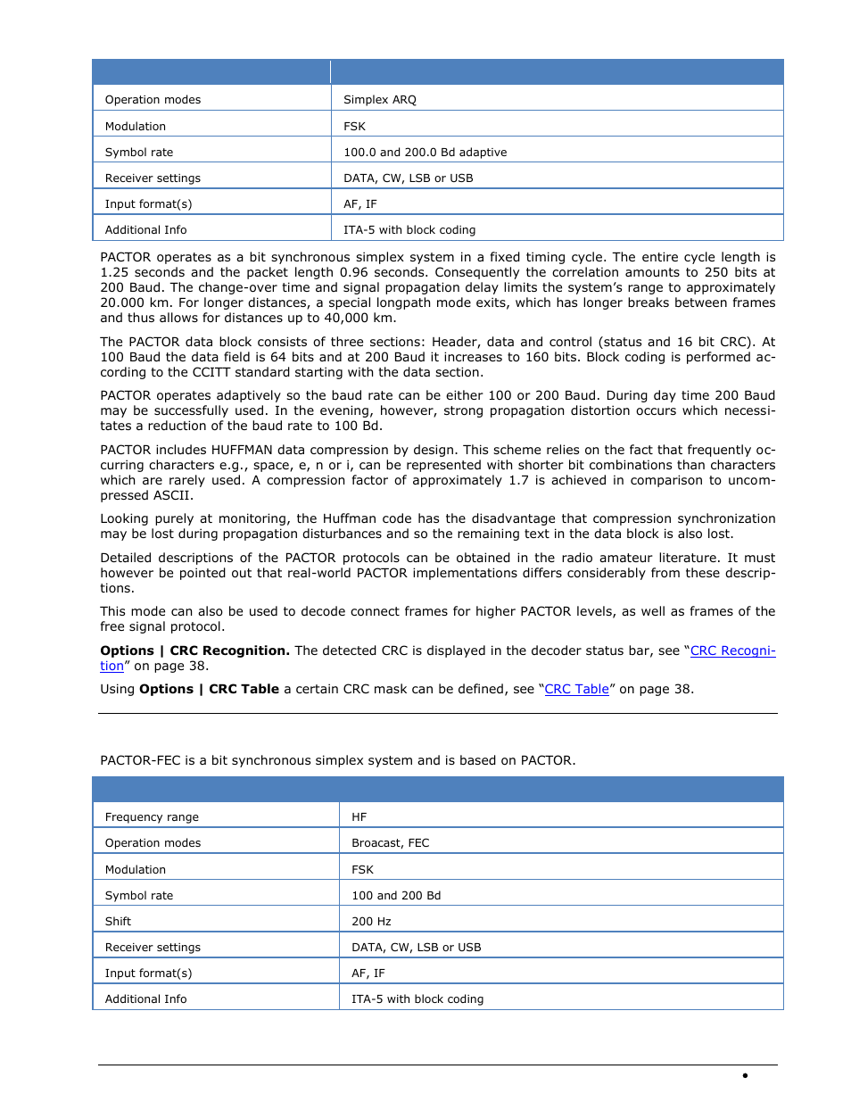 Pactor-fec | Wavecom W74PC V8.7.0 User Manual | Page 221 / 373