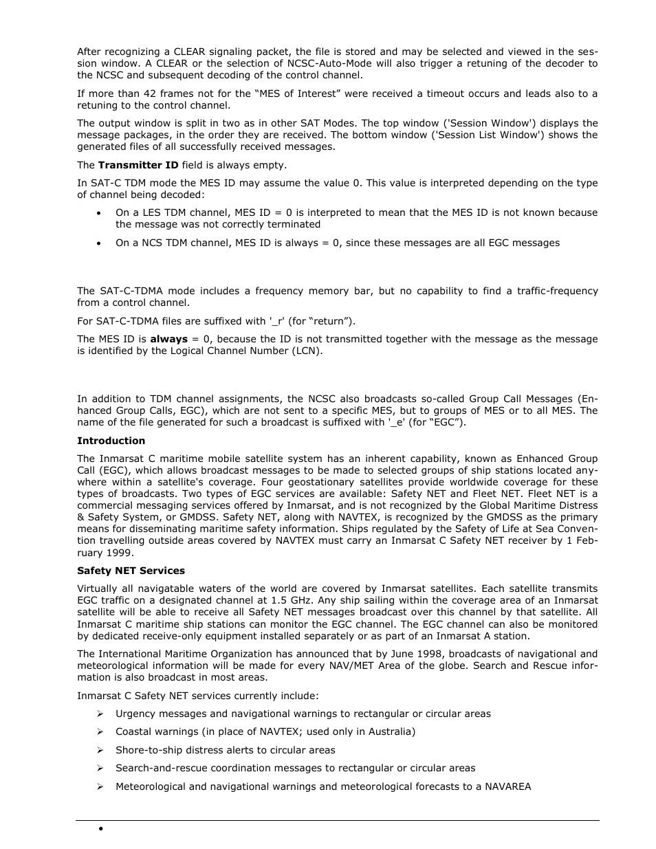 Sat-c-tdma, Sat-c-tdm-egc | Wavecom W74PC V8.7.0 User Manual | Page 242 / 373