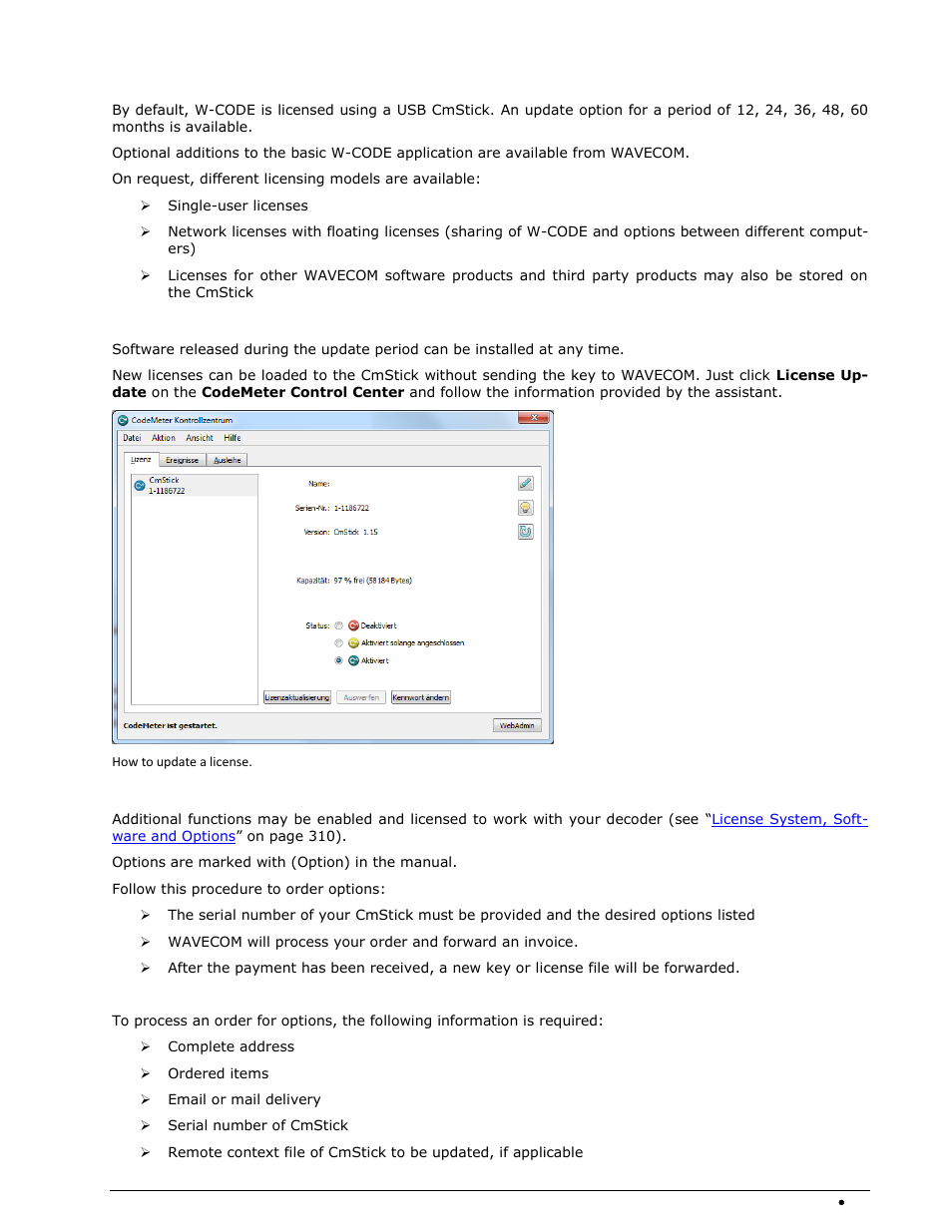 W-code licensing, Software updates, Software options | Wavecom W74PC V8.7.0 User Manual | Page 27 / 373