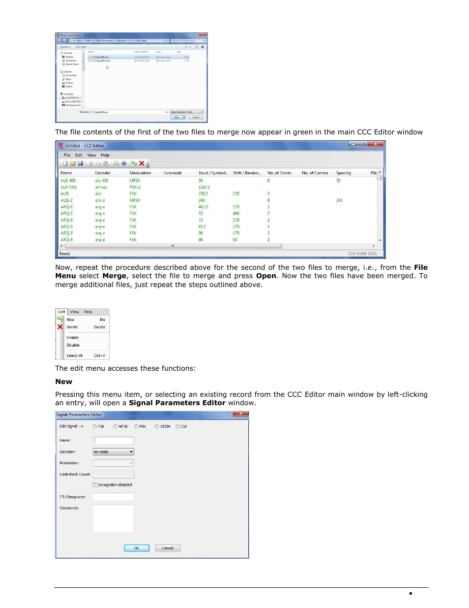 Edit menu | Wavecom W74PC V8.7.0 User Manual | Page 295 / 373