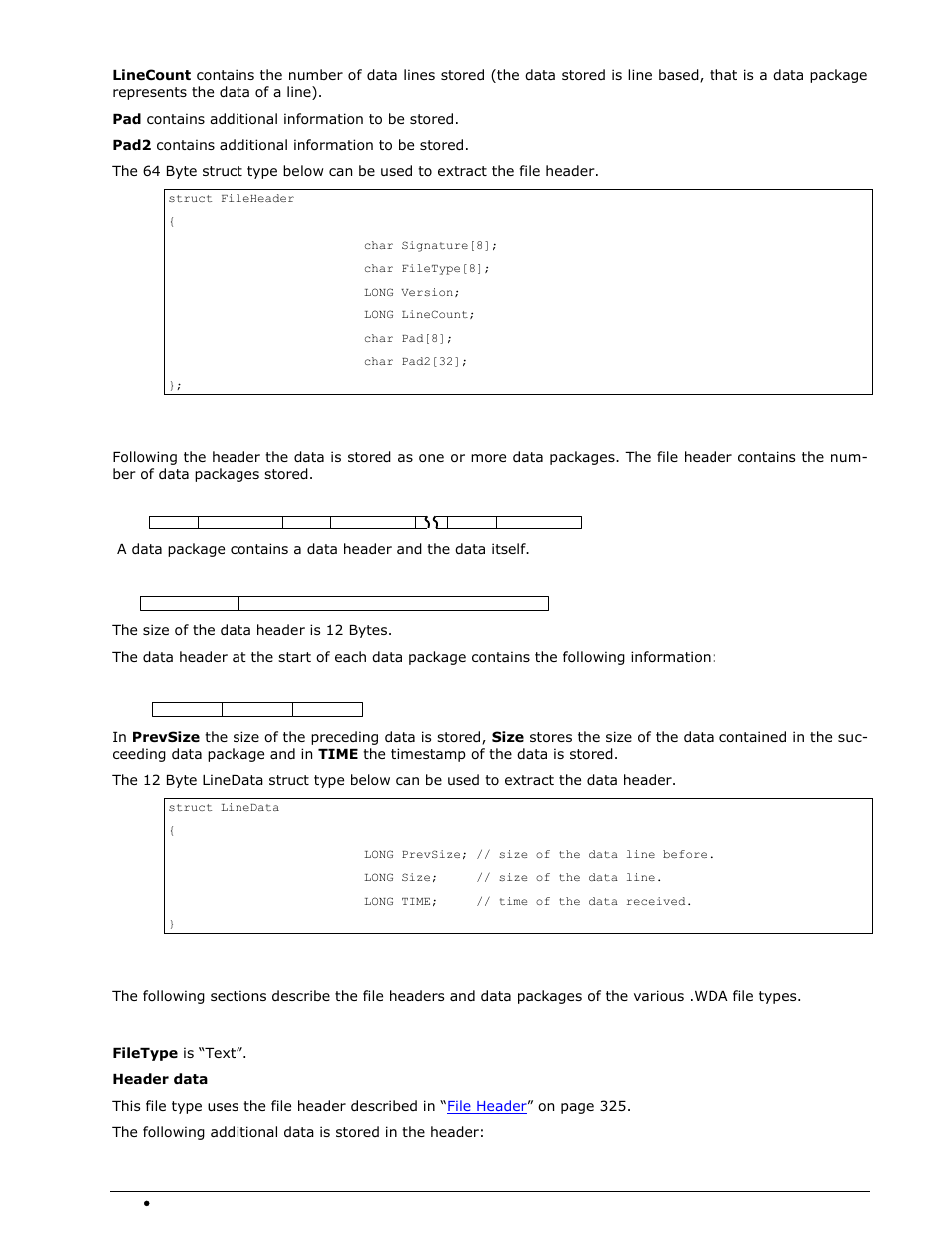 Data structures, Text data | Wavecom W74PC V8.7.0 User Manual | Page 336 / 373
