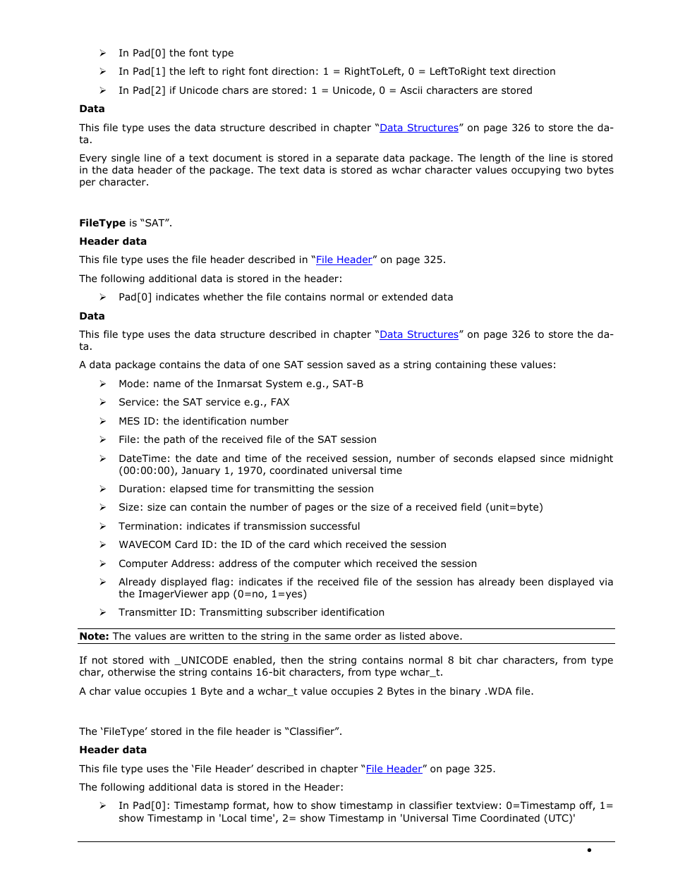 Sat data, Classifier data | Wavecom W74PC V8.7.0 User Manual | Page 337 / 373