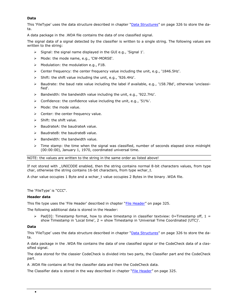 Classifiercodecheck data | Wavecom W74PC V8.7.0 User Manual | Page 338 / 373