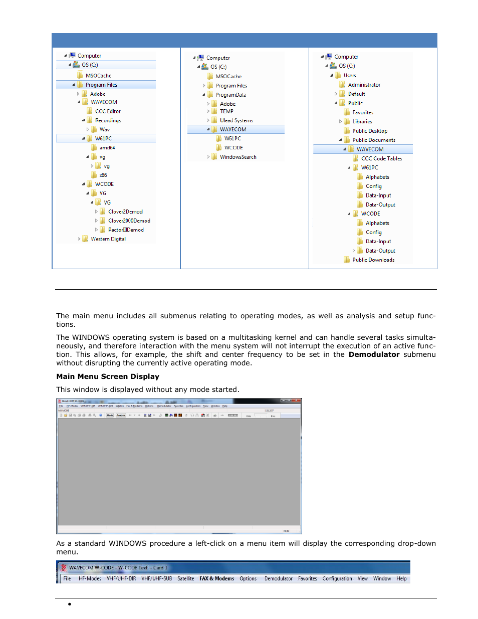 Main menu | Wavecom W74PC V8.7.0 User Manual | Page 34 / 373